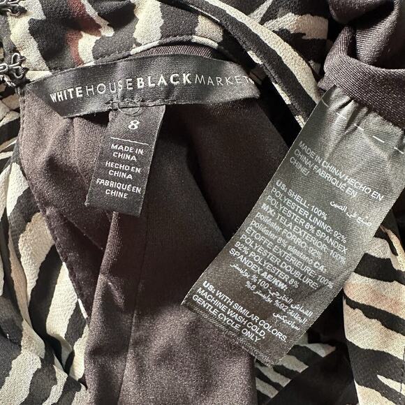 WHBM Resort Zebra Animal Print High Low Dress Size 8 Coastal Flowy Vacay Beach - Picture 7 of 16